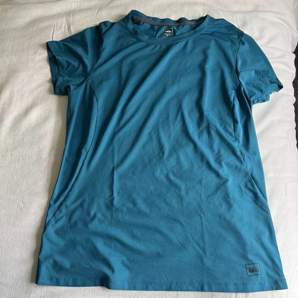 REI‎ SOHO Women's Teal Short-Sleeve Polyester Hiking Outdoors Shirt - Size M